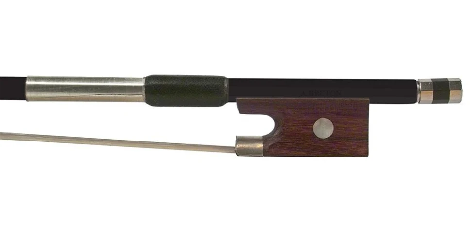 Saga Music Anton Breton AB-110BK Brazilwood Student Violin Bow 1/2 Black