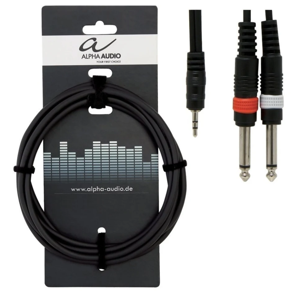 Alpha Audio Basic Line Audio Y-Cable Stereo Jack 3.5 мм - 2 Mono Jack 3 м