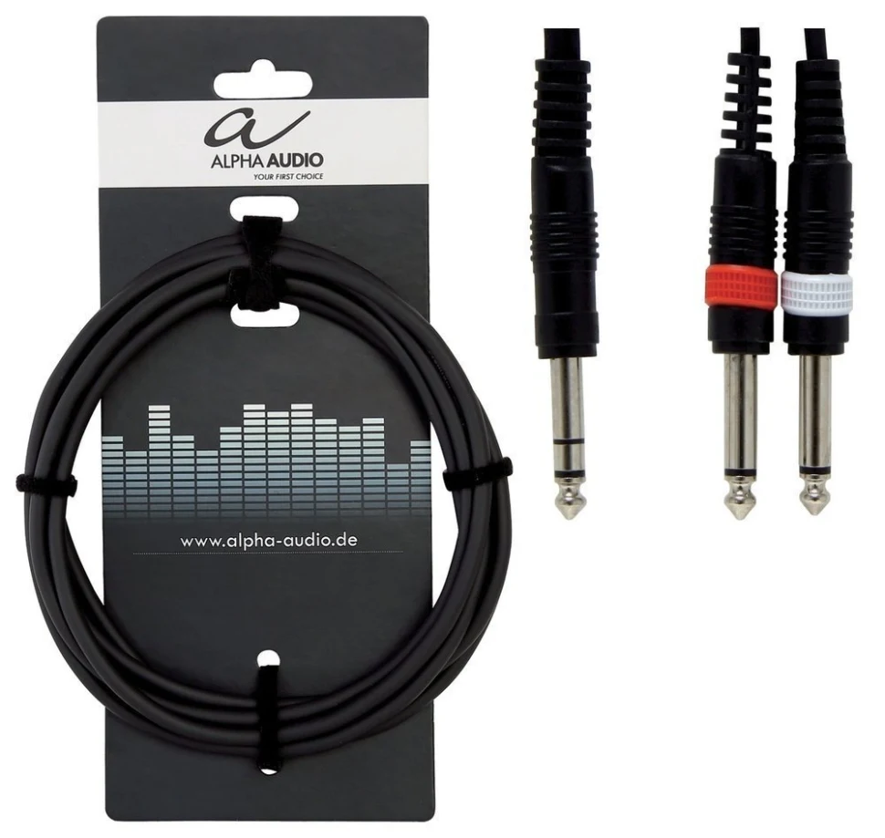 Alpha Audio Basic Line Audio Y-Cable Stereo Jack 6.3 мм - 2 Mono Jack 3 м