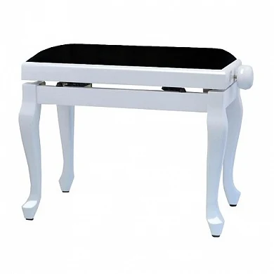 GEWA Piano Bench Deluxe Classic White Matt Seat Black