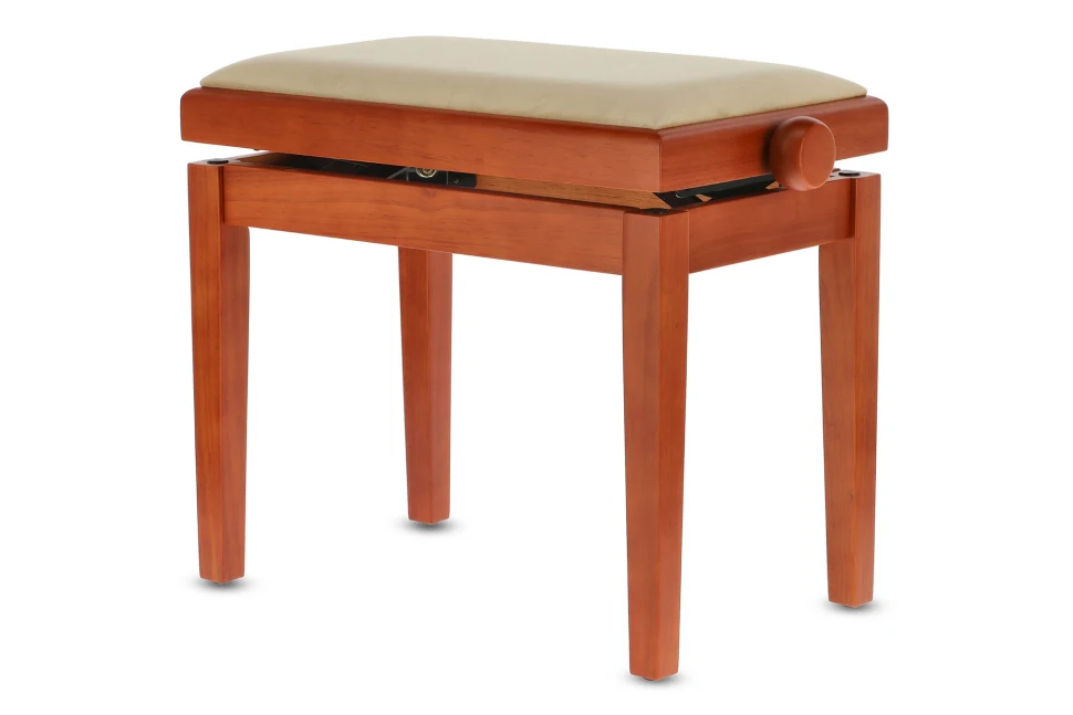 GEWA Piano Bench Deluxe Cherry Matt Biege Seat