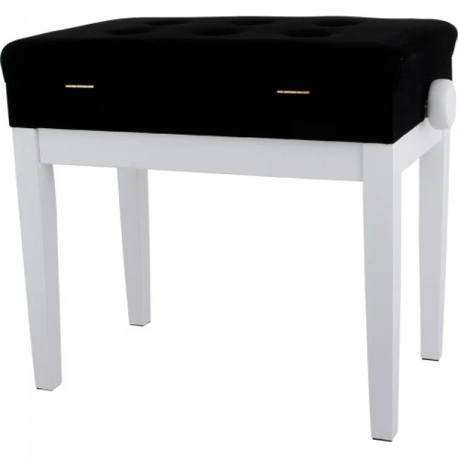 GEWA Piano Bench Deluxe Compartment White Matt