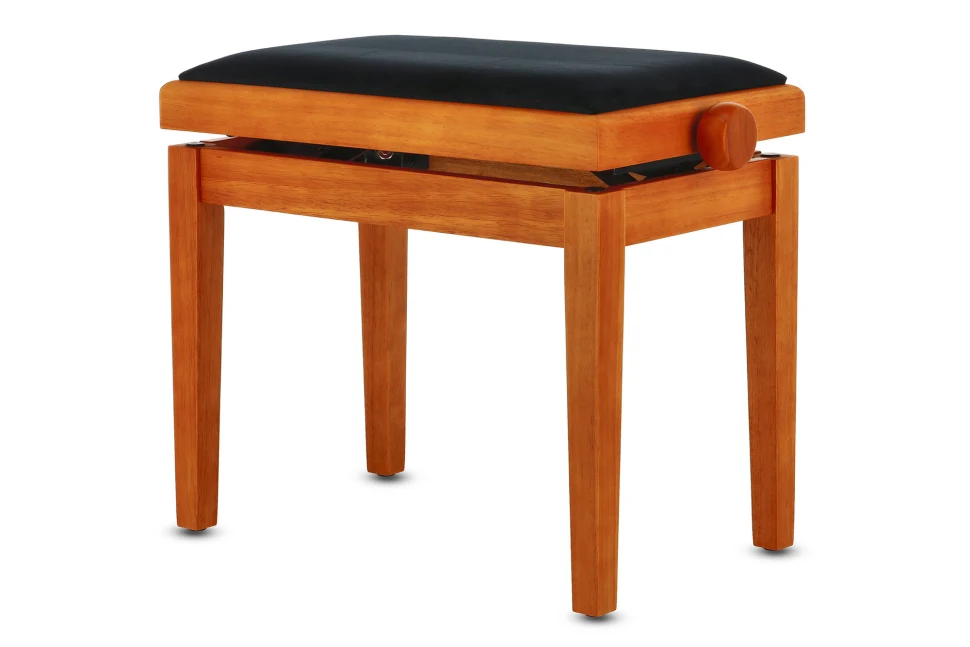 GEWA Piano Bench Deluxe Maple Mat Seat Black