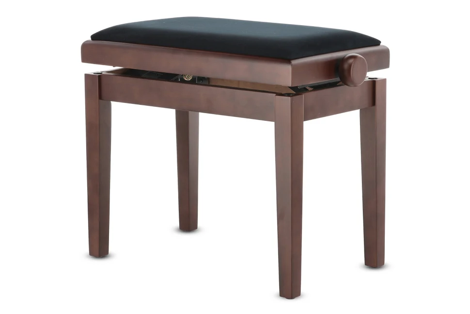 GEWA Piano Bench Deluxe Walnut Dark Matt Seat Black