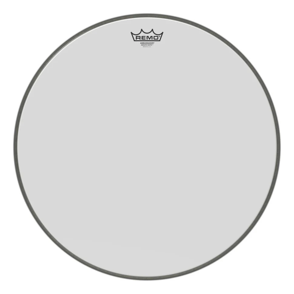REMO BR-1222-00 Bass, Ambassador, Smooth White, 22"