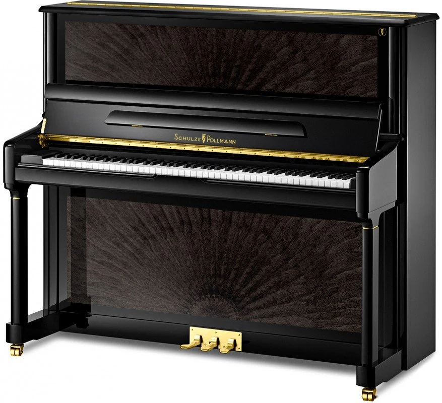 SCHULZE POLLMANN SU 132R Black Peacock Gloss + Renner® Hammers and Renner®Action (Made in Germany) with Sostenuto Pedal