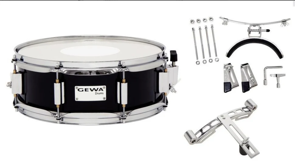 GEWA Marching Small Drum Birch Black Chrome 13x5.5"