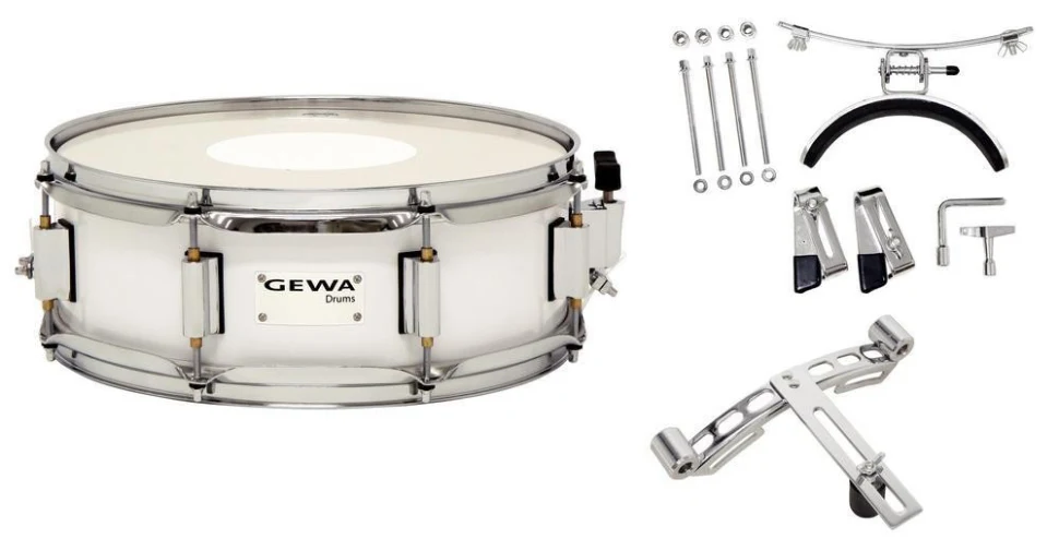 GEWA Marching Small Drum Birch White Chrome 13x5.5"