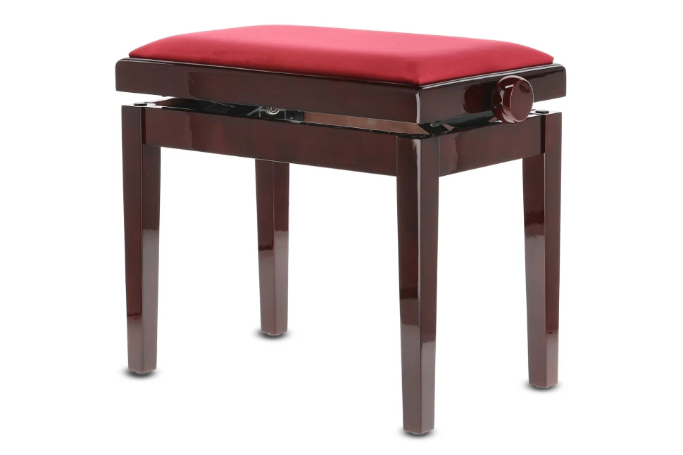 GEWA Piano Bench Deluxe Cherry High Gloss Beige Seat