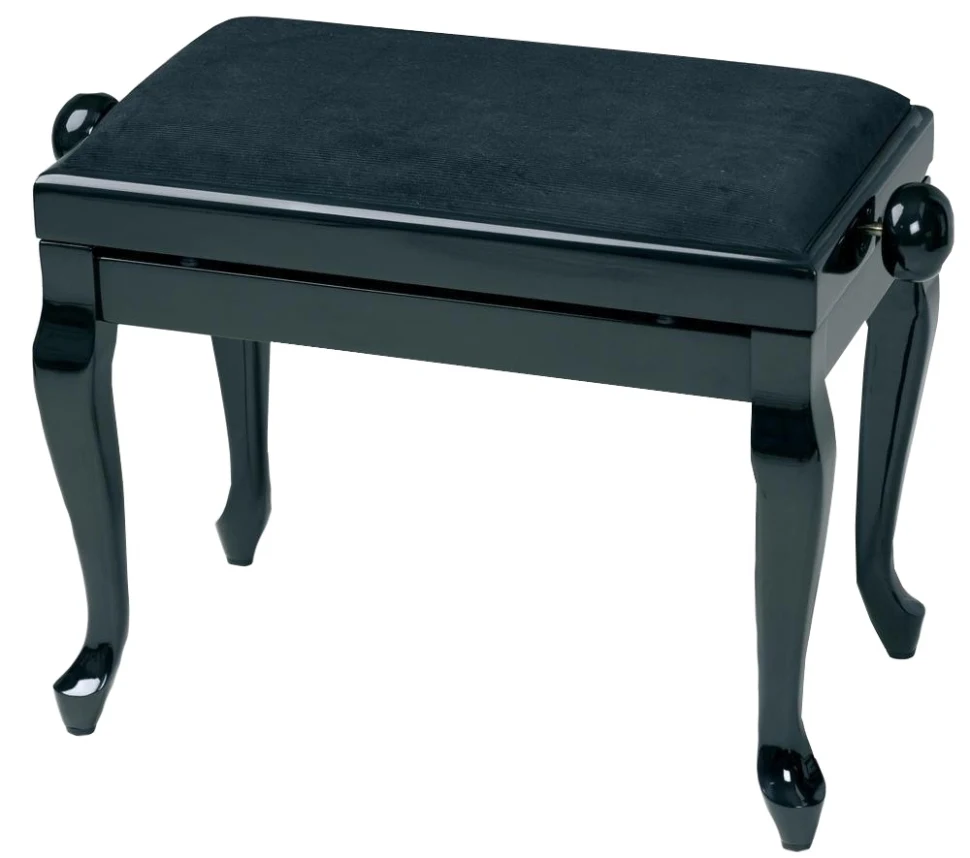 GEWA Piano Bench Deluxe Classic Black High Gloss Seat Black