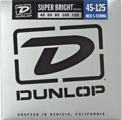 Dunlop DBSBN Super Bright Nickel Wound Bass Medium 5 45-125