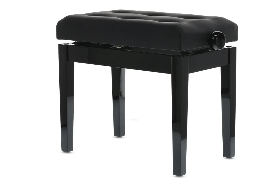 GEWA Piano Bench Deluxe Leather Black High Gloss