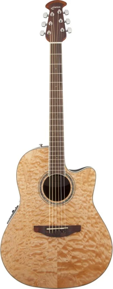 Ovation CS24P-4Q Celebrity Standard Plus Mid Cutaway Natural Quilt Maple
