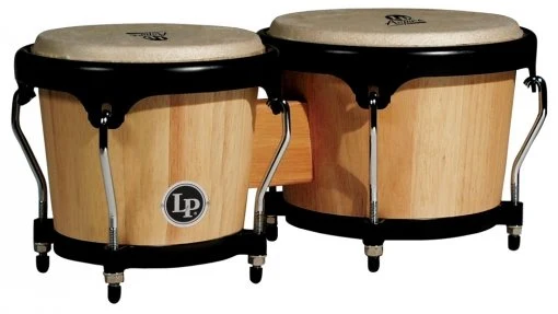 Latin Percussion LP A601-AW Aspire Wood Bongos Natural Black 6 3/4" - 8"