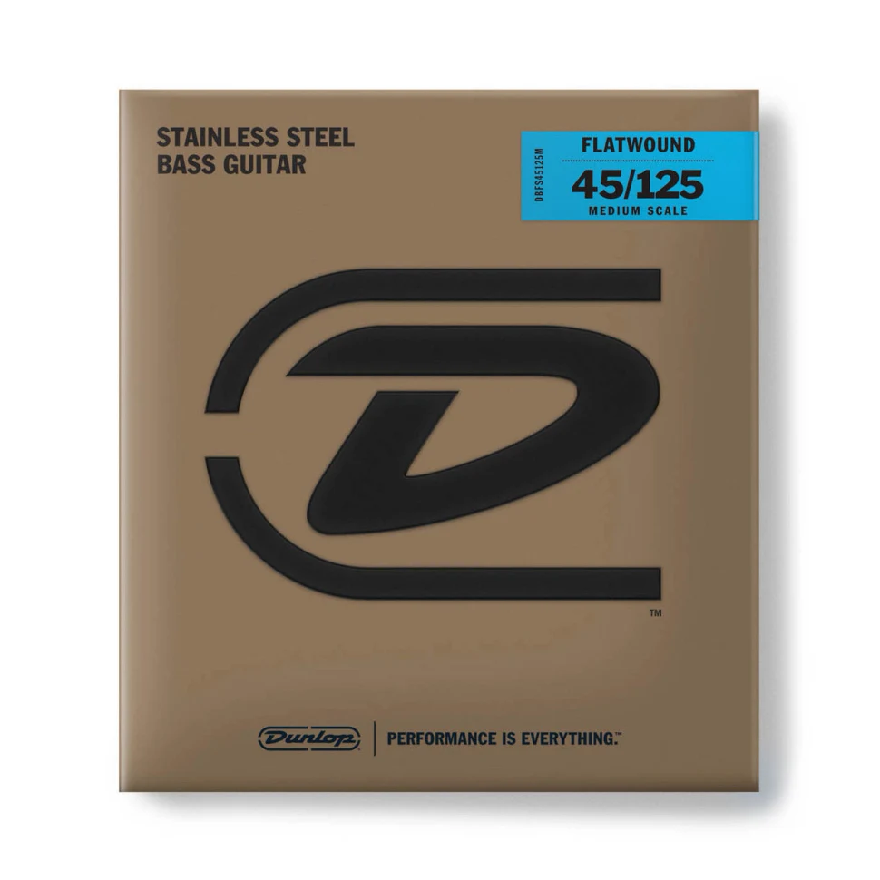 DUNLOP DBFS45125M Flatwound Stainless Steel Medium Scale Струны для 5-струнной бас-гитары