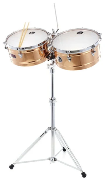 Latin Percussion LP1314-BZ Timbales Prestige Solid Bronze
